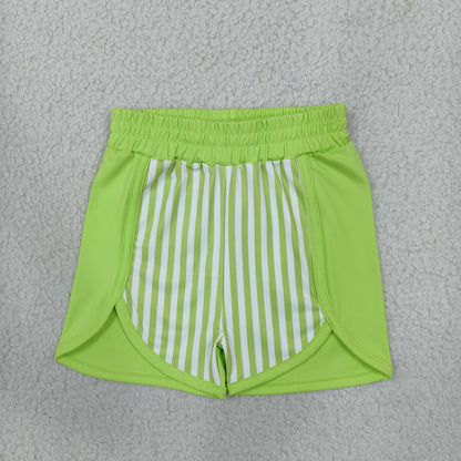 Baby Girls Kids Green Stripes Shorts Bottoms Yoga Active Clothes RTS