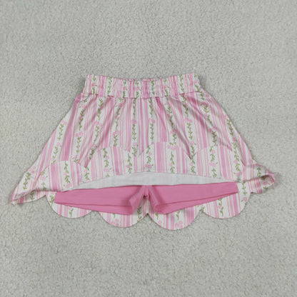Baby Girls Kids Floral Pink Shorts Skirt Bottom
