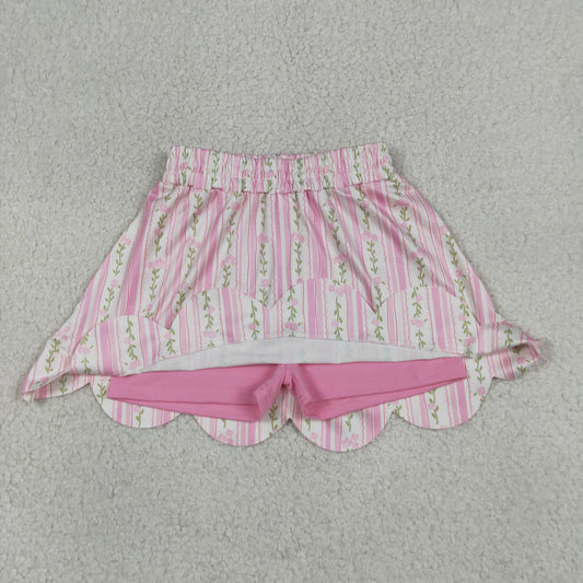 Baby Girls Kids Floral Pink Shorts Skirt Bottom
