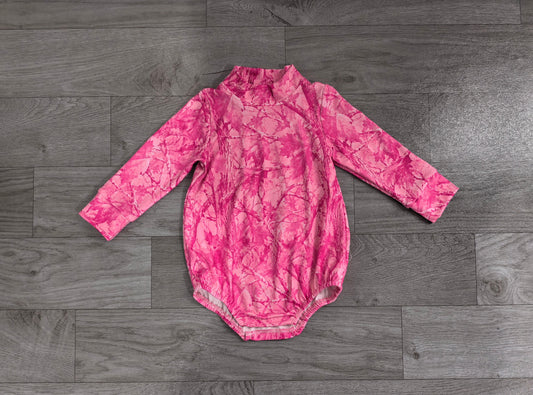 No moq Preorder Baby Girls Infant Pink Long Sleeves Leaves Bubble Romper Camo Clothes