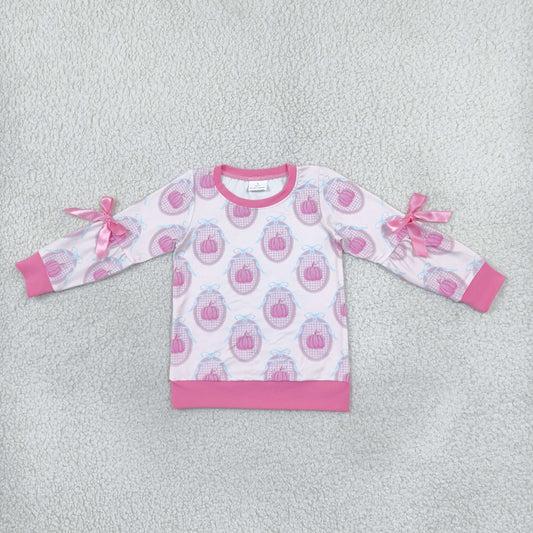 Baby Girls Toddler Long Sleeves Bows Pumpkins Shirt Tops Fall Clothes