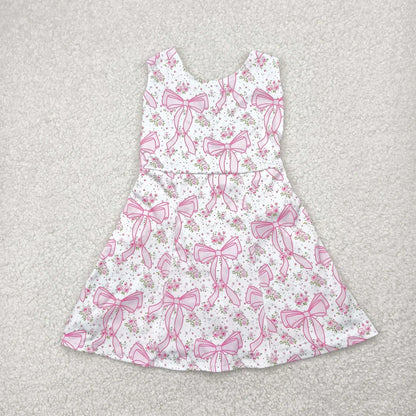 RTS Baby Girl Toddler Sleeveless Sibling Knee Length Yoga Active Dress