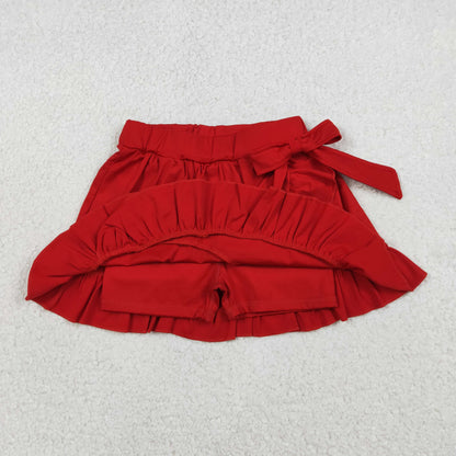 RTS Baby Girls Kids Red Ruffle Skirt Shorts Yoga Active Skort Bottoms