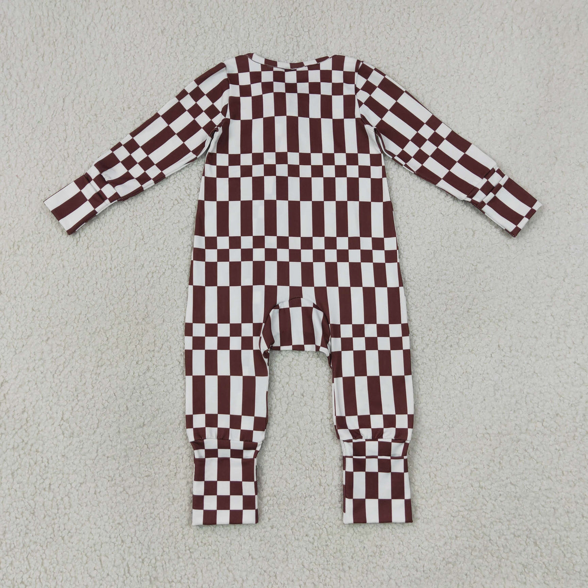 Sibling Baby Boys Long Sleeves Plaid Zipper Footie Sleeper Rompers
