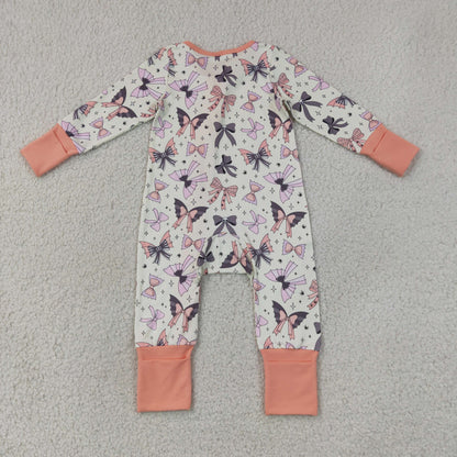 Baby Girls Bats Bows Zipper Footie Sleeper Romper Halloween Clothes