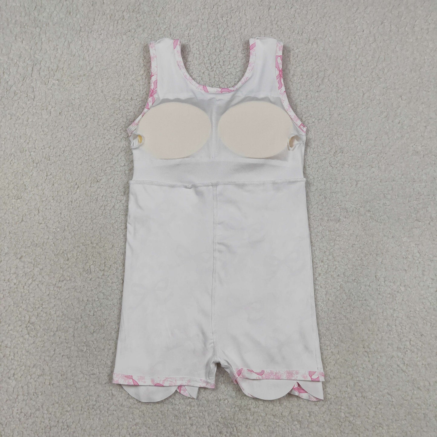 Baby Girls Kids Sleeveless Pink Bows Floral Scallop Yoga Knee Length Dress