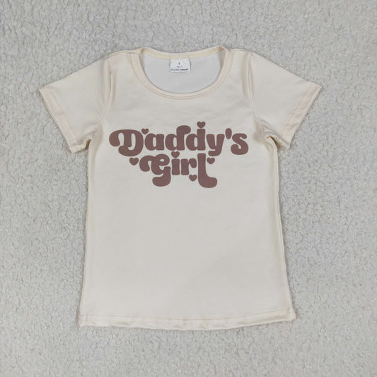 RTS Baby Girls Short Sleeves Daddy's Girl Hearts Shirt Tops