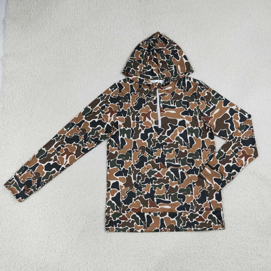 Sibling Baby Boys Adult Woman Brown Camo Zipper Hoodie Pockets Hunting Pullovers Shorts