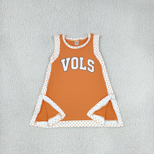 Baby Girls Kids Sleeveless Orange Shorts Team Dress Yoga Active Clothes