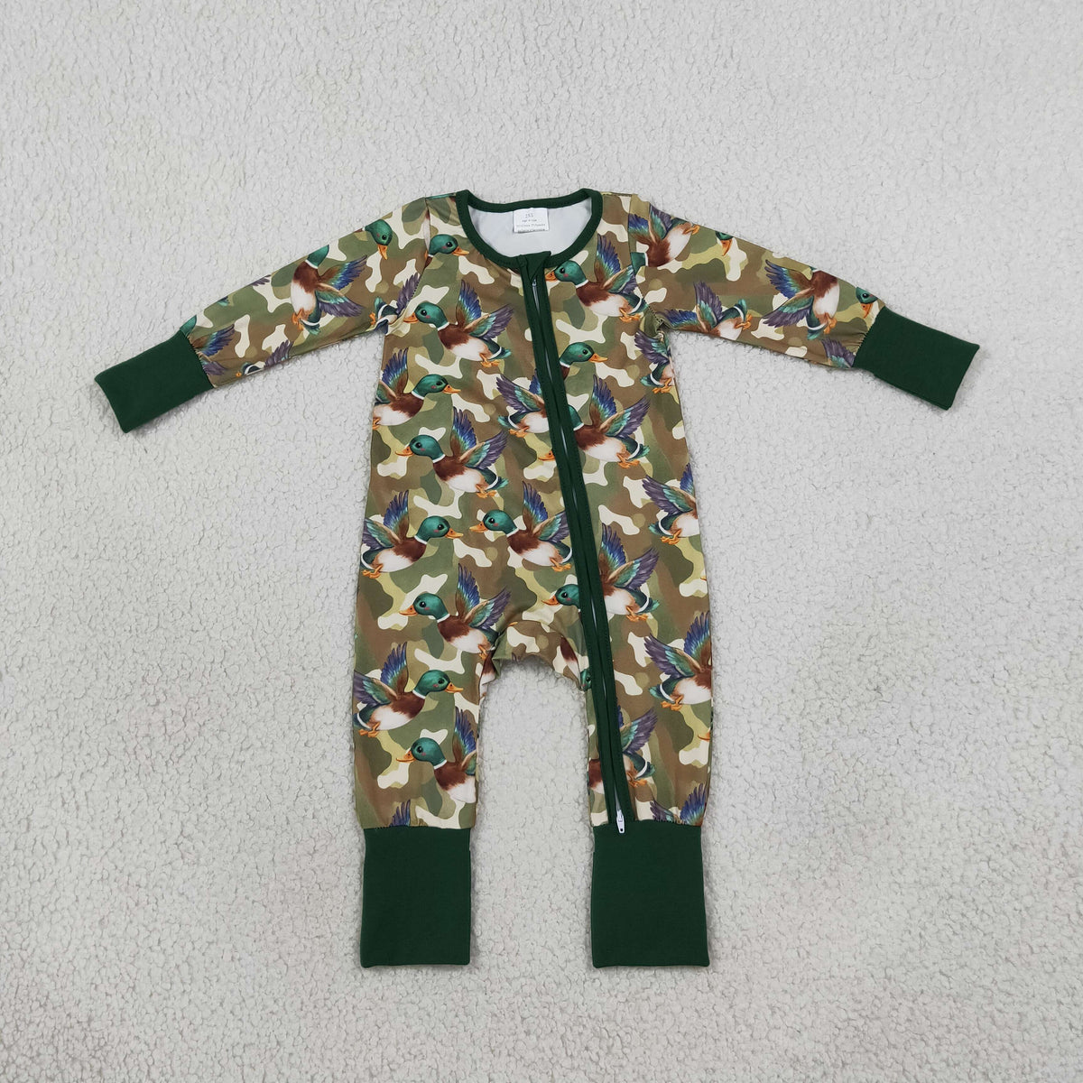 Sibling Baby Boys Kids Long Sleeves Ducks Camo Romper Set Blankets Green Clothes