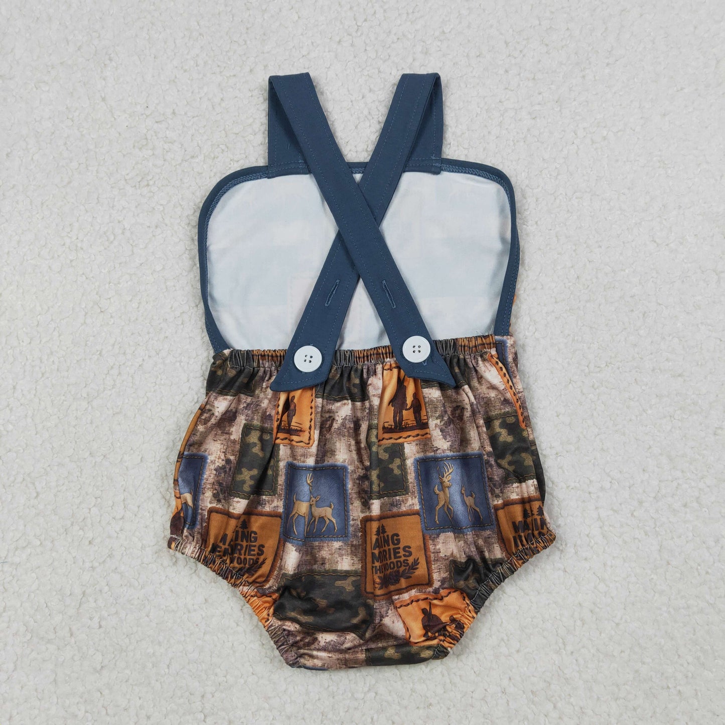 RTS Baby Boys Infant Sleeveless Hunting Deer Camo Bubble Romper