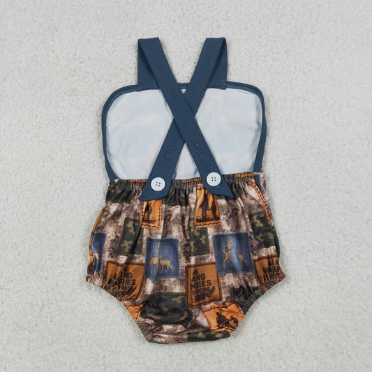 RTS Baby Boys Infant Sleeveless Hunting Deer Camo Bubble Romper