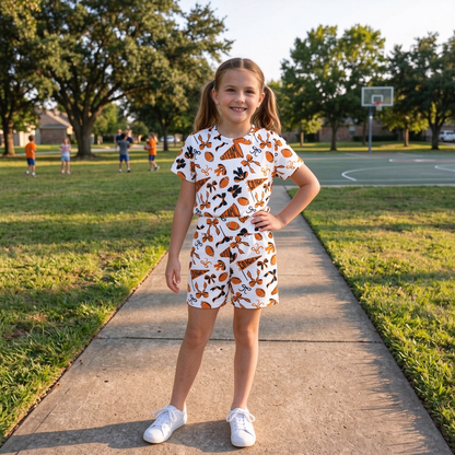 Baby Girls Kids Short Sleeves Cheer Bows Shirt Shorts Go Team Summer Clothes Set