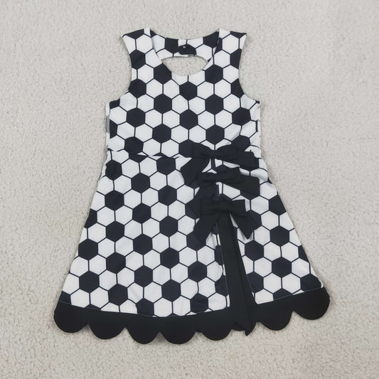 Baby Girls Kids Soccer Bows Scallop Yoga Active Black Dress