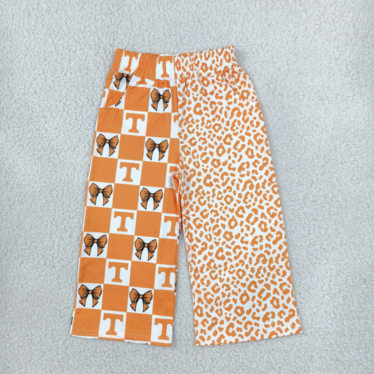 Baby Girls Kids Bows Orange Leopard Pants Bottoms Team Clothes