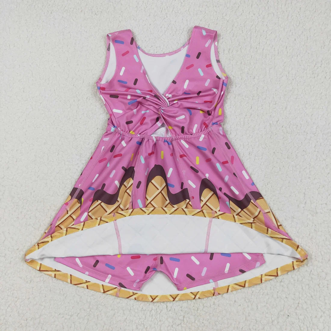 RTS Sibling Baby Girl Sleeveless Drips Summer Knee Length Yoga Active Dresses ( No.1-6 )