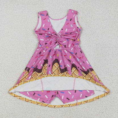 RTS Sibling Baby Girl Sleeveless Drips Summer Knee Length Yoga Active Dresses ( No.1-6 )