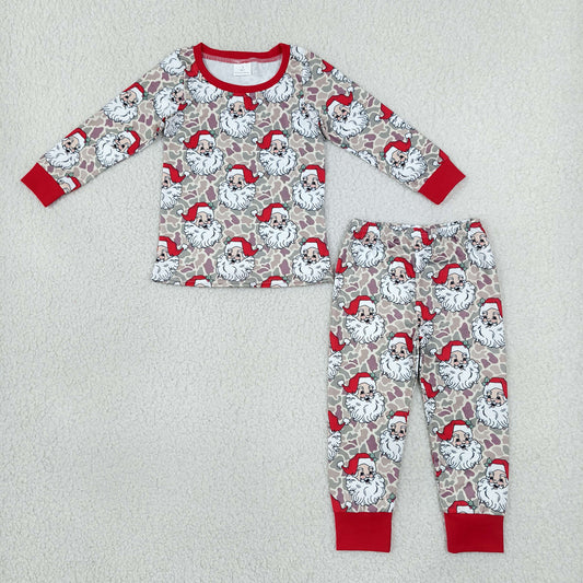 Baby Boys Kids Santa Camo Print Shirt Pants Christmas Set Pajamas Clothes