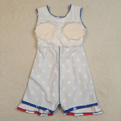 Baby Girls Kids Sleeveless Stars Stripes 4th of July Shorts Knee Length Dress