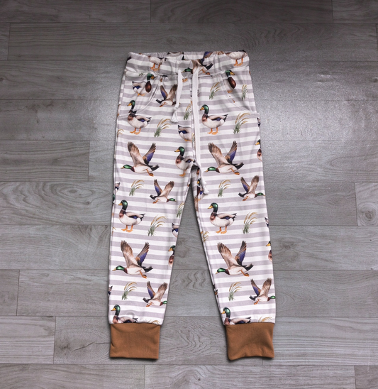 No moq Preorder Baby Boys Kids Ducks Stripes Pockets Pants Bottoms Clothes