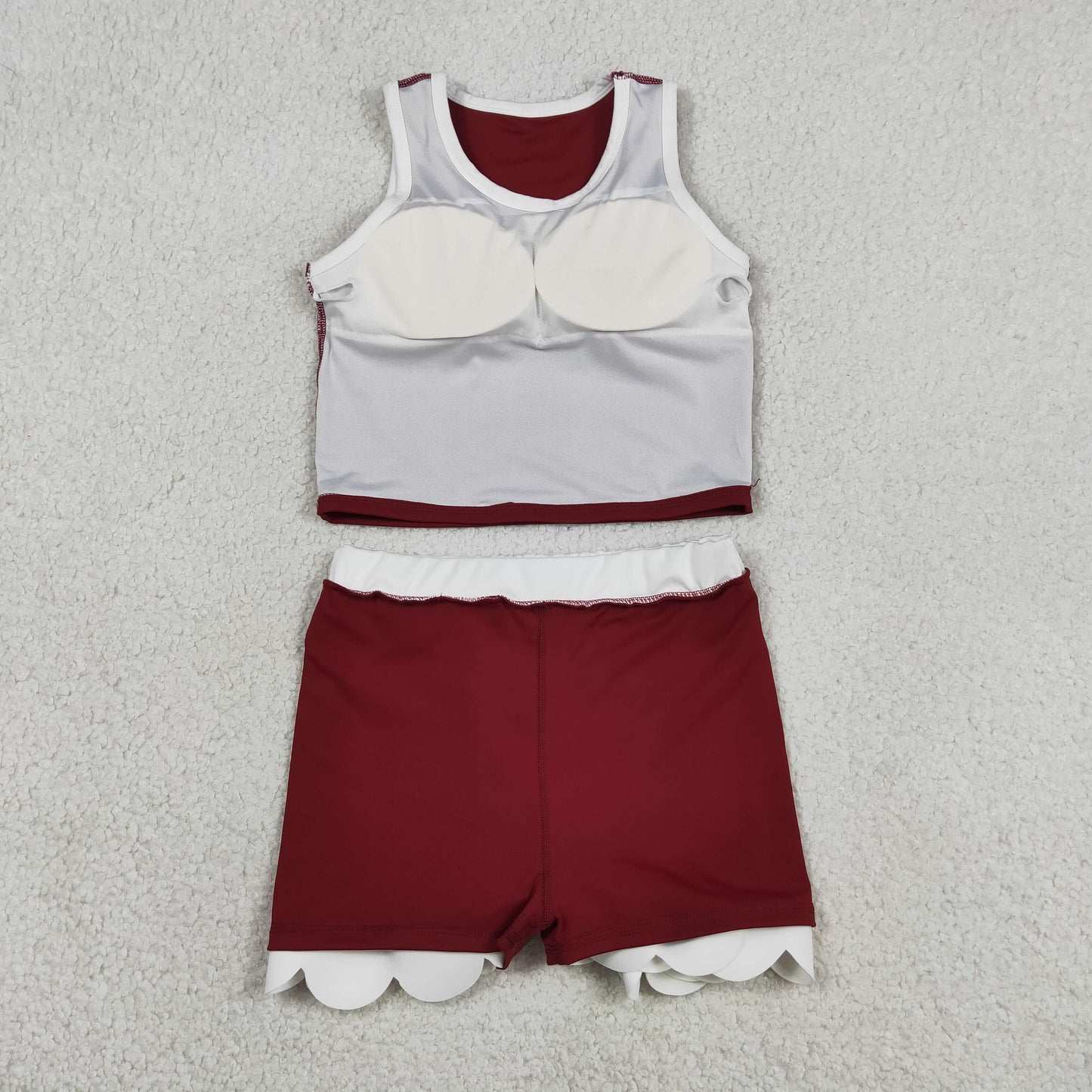 Sibling Baby Girls Kids Sleeveless Shirts Scallop Skirts Shorts Yoga Active Sets Clothes
