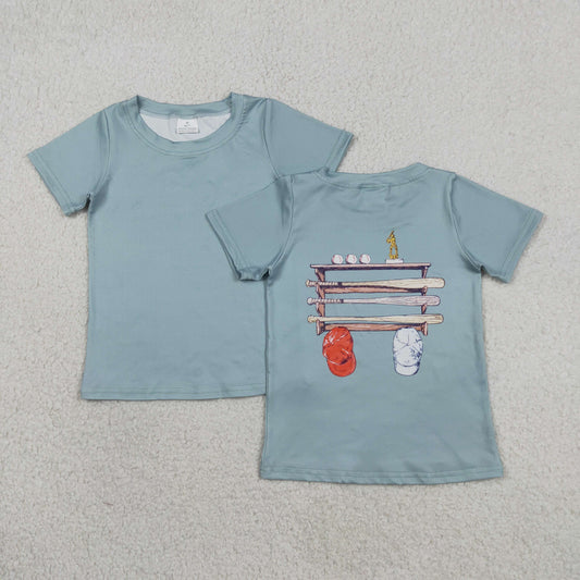 Baby Boys Kids Short Sleeves Baseball Green Shirt Tops