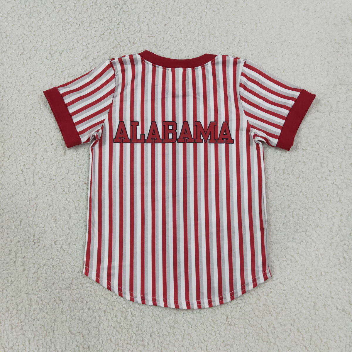 Baby Boy Kids Short Sleeves Red Grey Stripes Shirt Team Tops