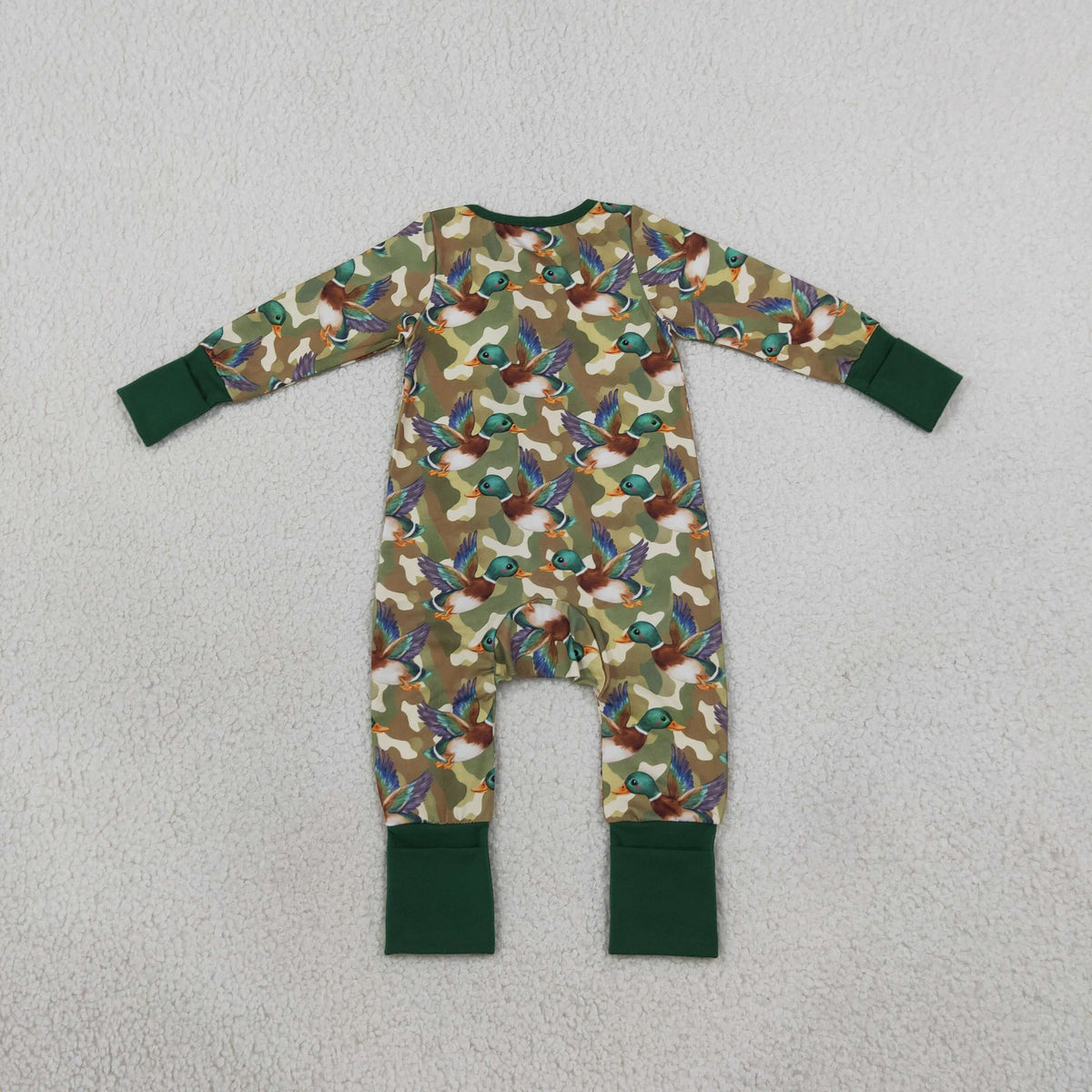 Sibling Baby Boys Kids Long Sleeves Ducks Camo Romper Set Blankets Green Clothes