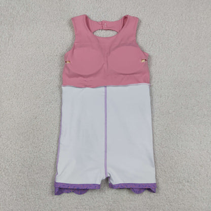 Baby Girls Kids Sleeveless Pink Plaid Bows with Shorts Yoga Dress