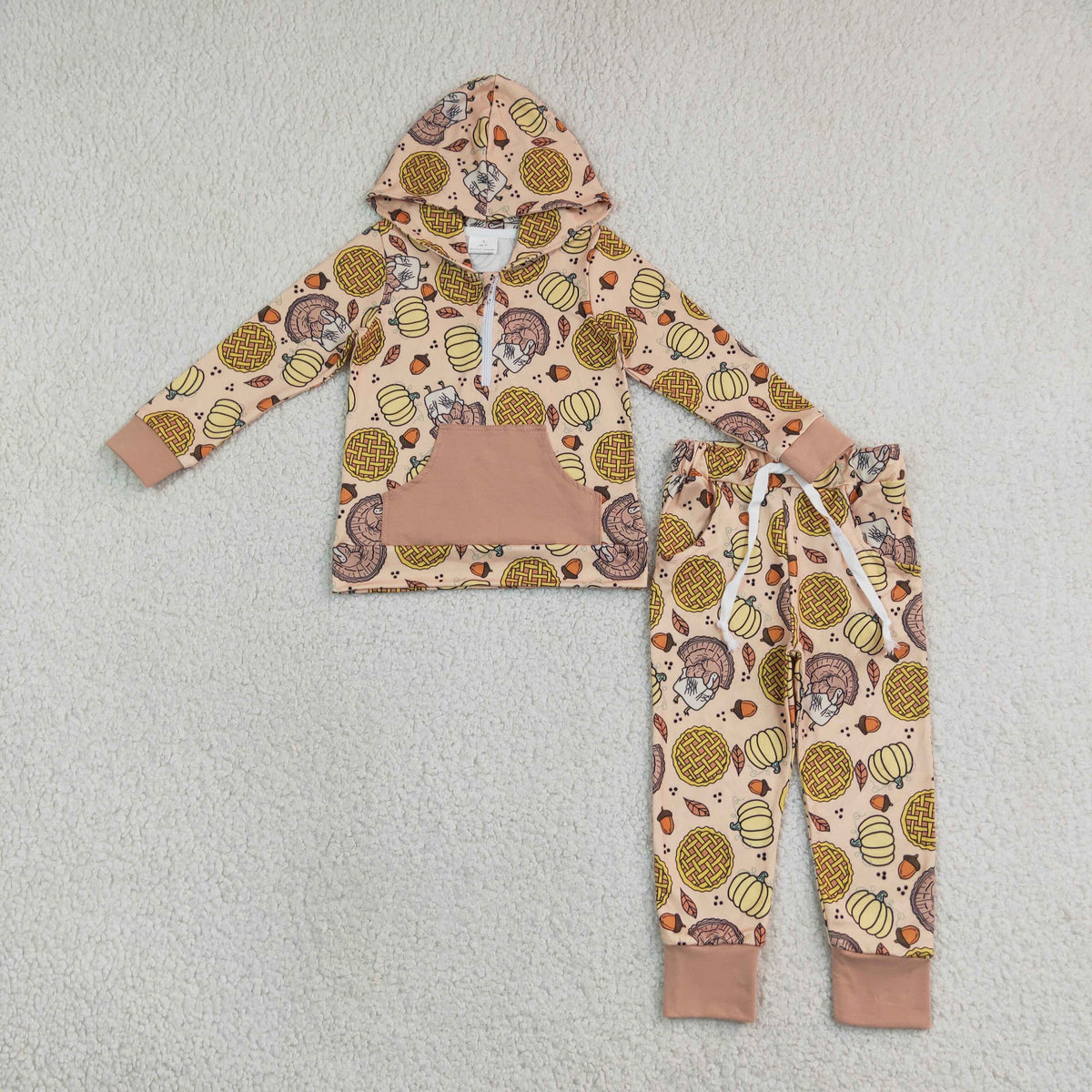Sibling Baby Boys Kids Long Sleeves turkey Pumpkins Fall Set Dress Clothes