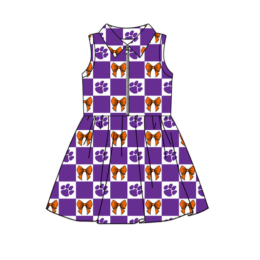 Moq 5 Custom Baby Girls Kids Sleeveless Shorts Knee Length Team Zipper Dress Cheer Clothes
