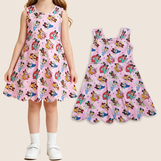 Baby Girls Kids Sleeveless Yoga Active Princess Knee Length Dress