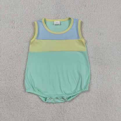 RTS Baby Boys Kids Sleeveless Blue Yellow Green Bubble Summer Romper