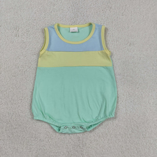 RTS Baby Boys Kids Sleeveless Blue Yellow Green Bubble Summer Romper