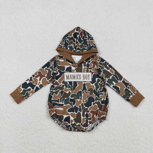 USA Shop Baby Boys Infant Embroidery Mama's Boy Camo Bubble Romper Clothes
