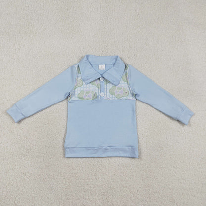 RTS Sibling Baby Boys Girls Kids Long Sleeves Golf Buttons Pullover Shirts Tops