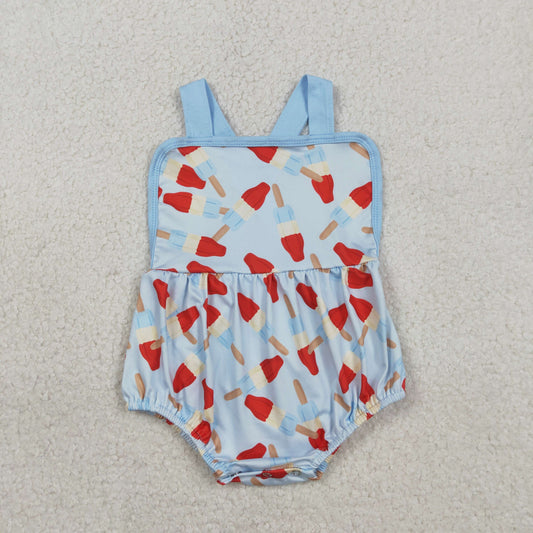 RTS Baby Boys Short Sleeves Blue Shirt Popsicles Pockets Shorts 4th of July Clothes Set