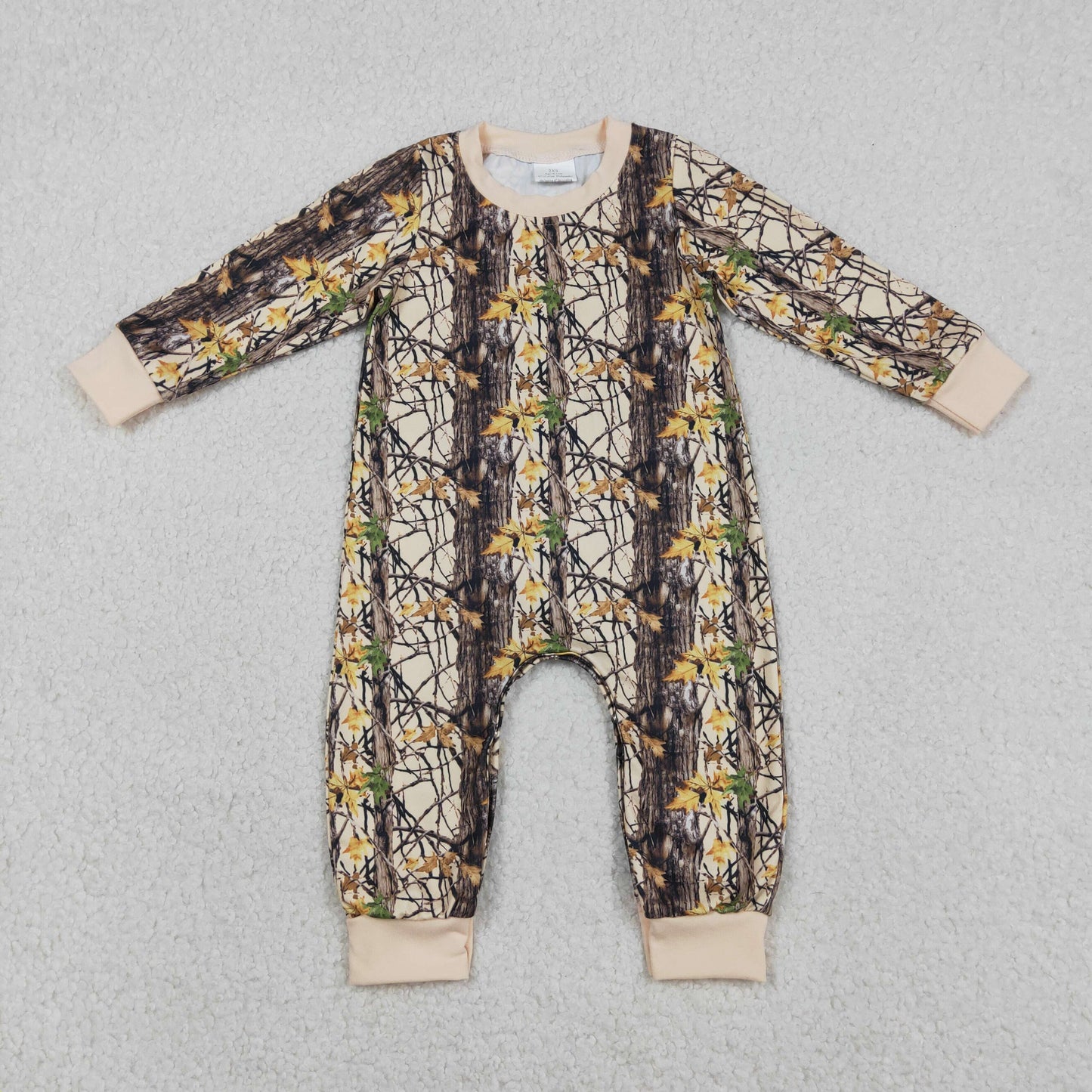 Baby Boys Infant Long Sleeve Leaves Camo Sleeper Romper