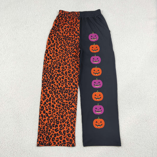 Adult Women Halloween Pumpkins Leopard Pants Bottoms Clothes