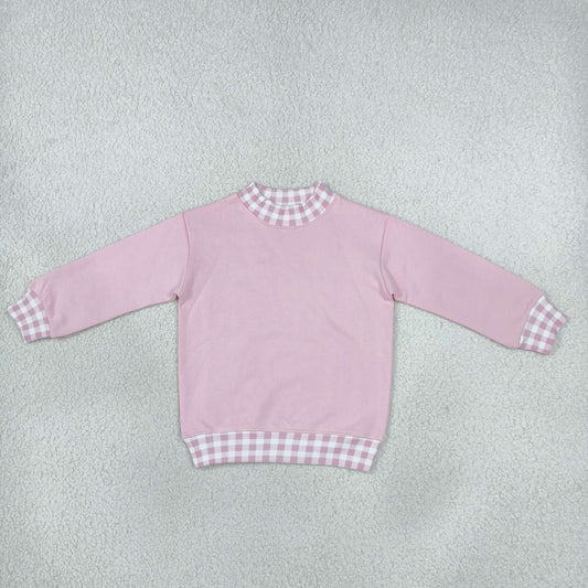 Baby Girls Kids Long Sleeves Light Pink Pullover Shirt  Sweatshirt Cotton Clothes