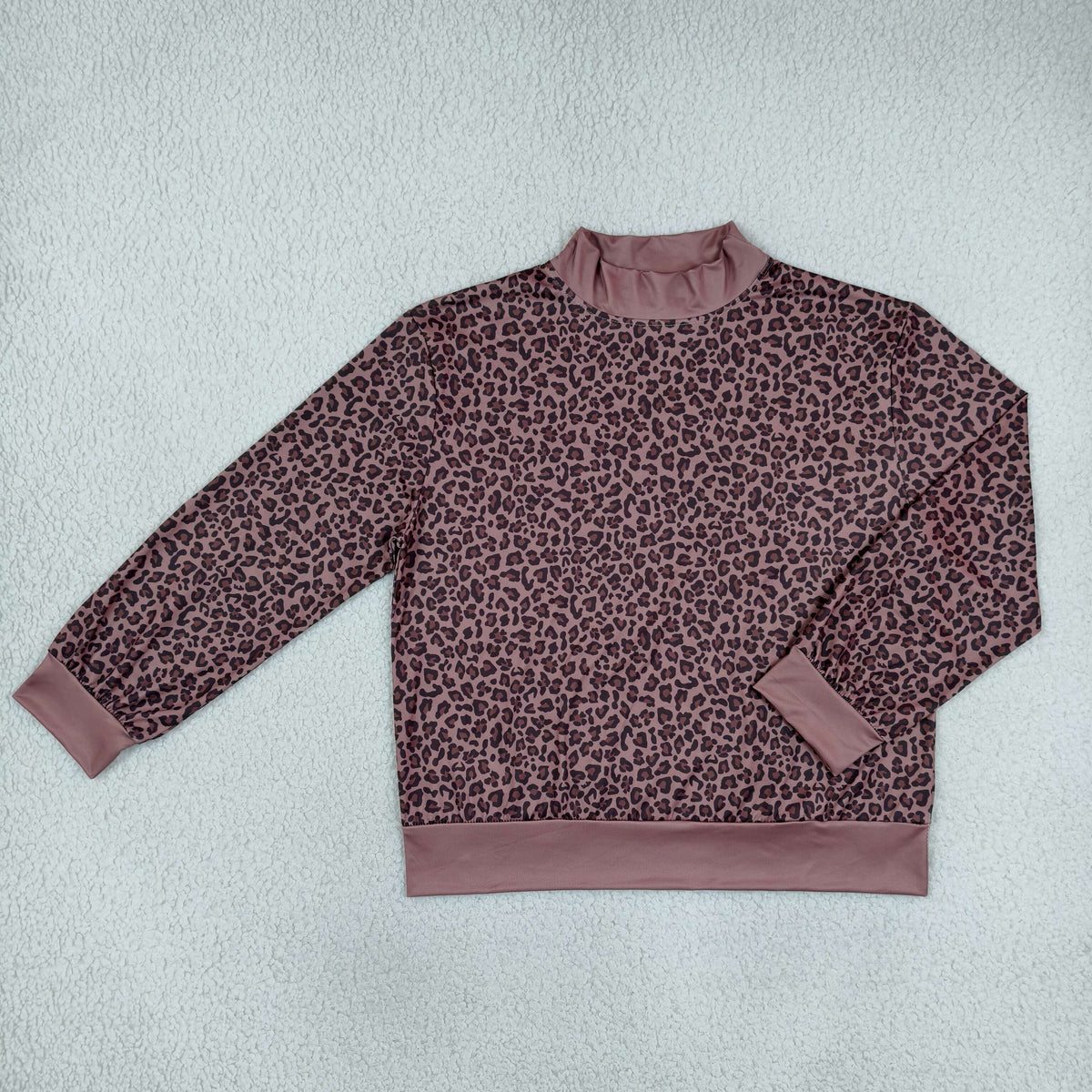 Adult Women Long Sleeves Leopard Shirt Tops Brown Pullover Clothes RTS