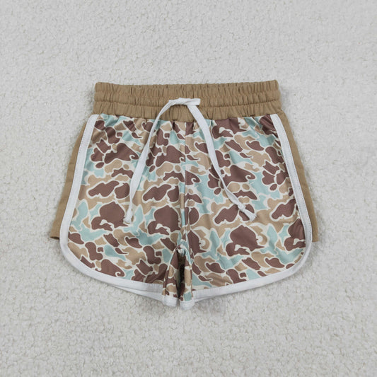 Baby Girls Kids Green Brown Camo Pattern Shorts Bottoms