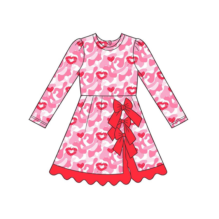 Moq 5 Preorder Baby Girls Kids Hearts Camo Valentine Shorts Scallop Dress Yoga Active Clothes