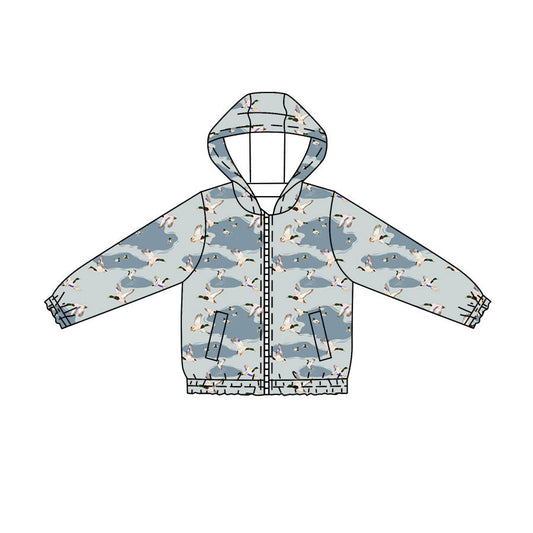 Preorder Baby Boys Kids Long Sleeves Ducks Pockets Hoodie Zipper Shirt Tops ( Moq 5 )
