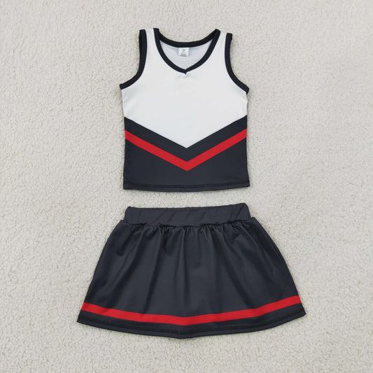 Baby Girls Kids Sleeveless Tops Black Skirt Shorts Set Yoga Active Team Clothes