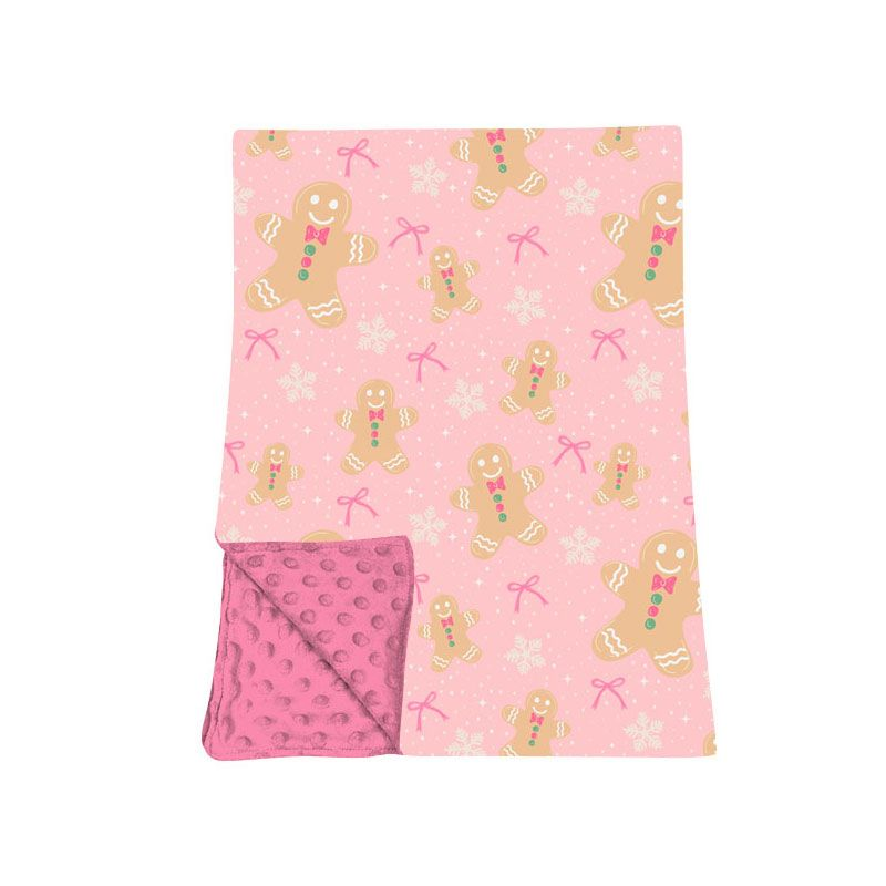 Moq 5 Preorder Baby Girls Kids Gingerbread Bows Christmas Blanket
