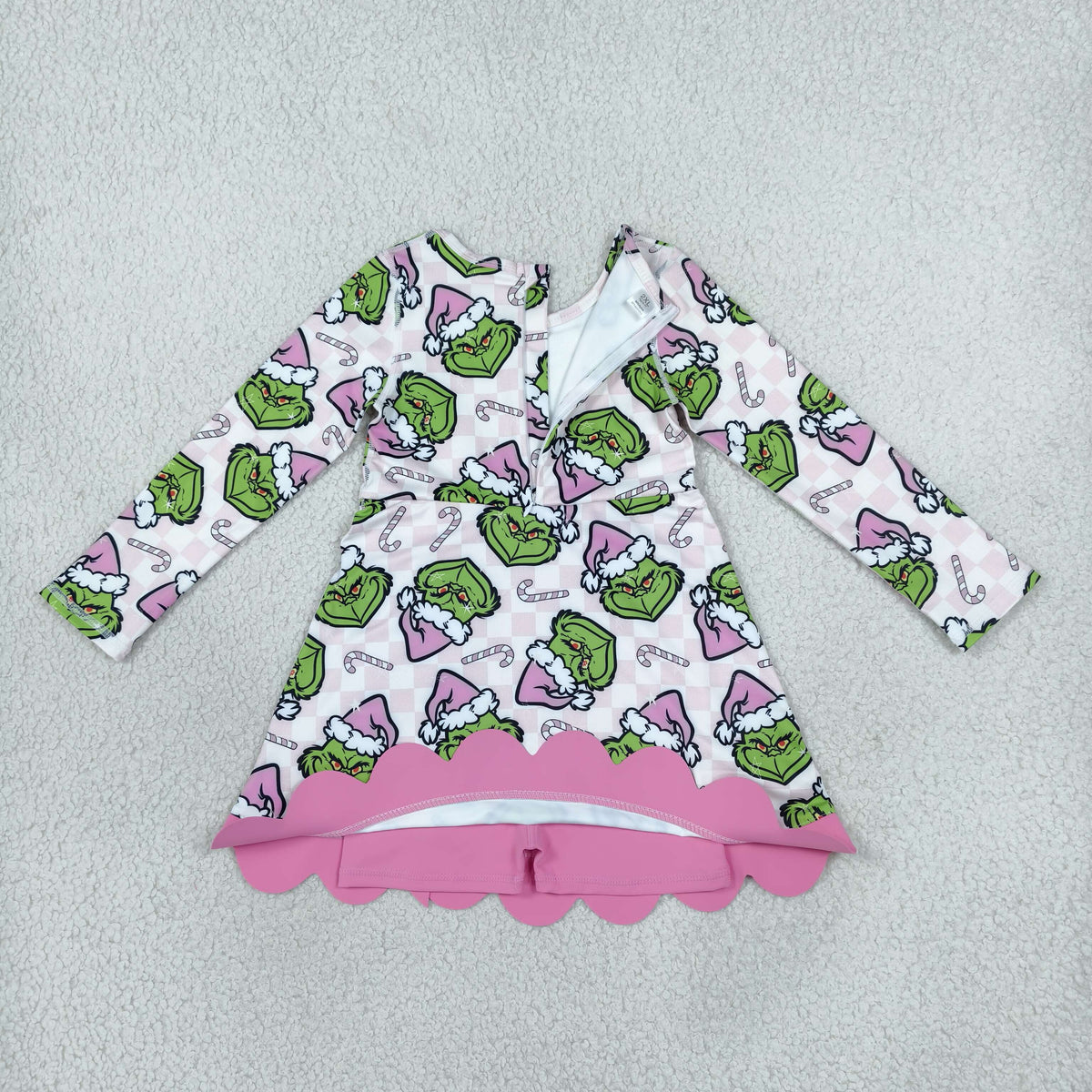 Sibling Baby Girls Kids Long Sleeves Christmas Bows Scallop Dresses Yoga Active Clothes