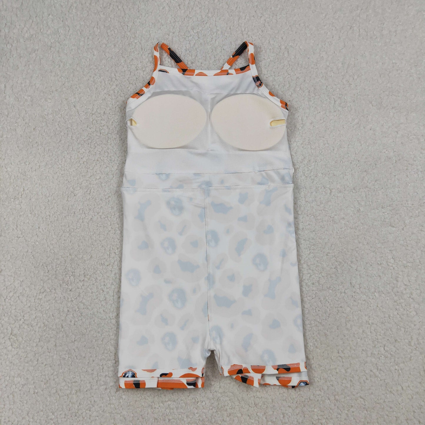 RTS Baby Girls Kids Straps Orange Leopard Dogs Team Yoga Active Shorts Knee Length Dress