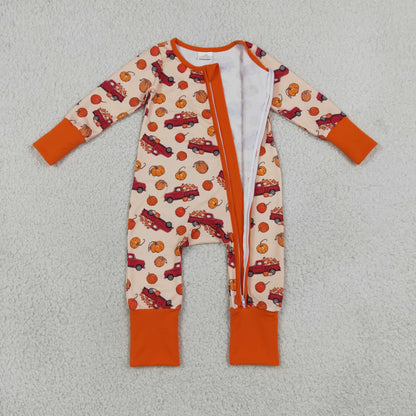 Sibling Baby Boys Boys Kids Long Sleeves Pumpkins Trucks Romper Sets Pajamas Blankets Thanksgiving Clothes