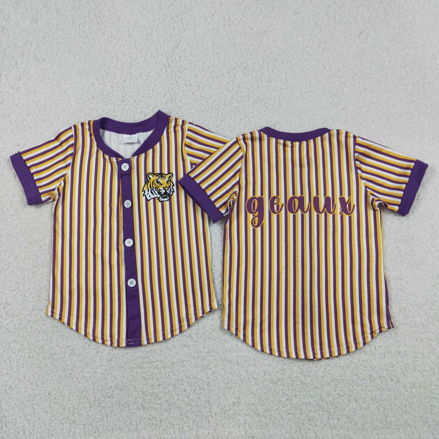 Sibling Baby Boy Kids Short Sleeves Stripes Buttons Shirts Team Tops Clothes